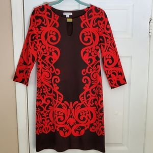 New York & Company red and deep burgundy dress
